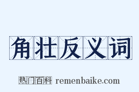 角壮反义词是什么意思的图片